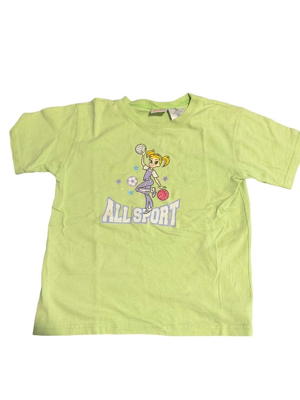 Vintage Simply basic Girls' AllSport Graphic Tee - Light Lime Green
